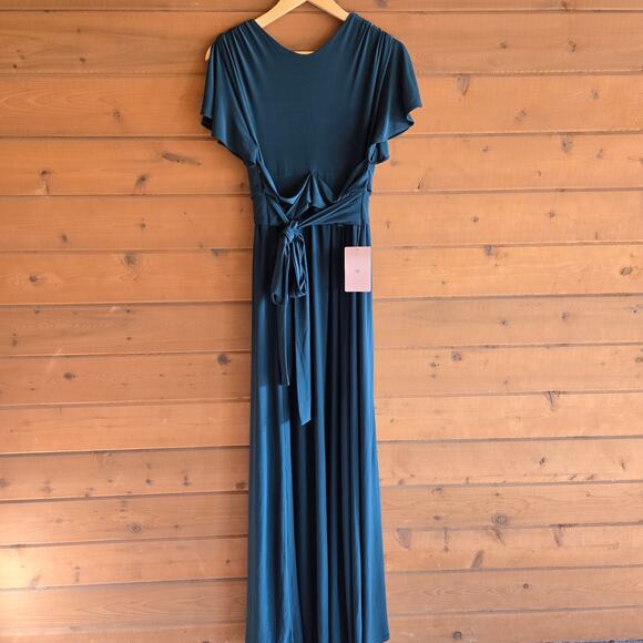 Anthropologie BHLDN Mendoza Dress Emerald Green NWT 6 Bridesmaid Homecoming - Picture 3 of 10